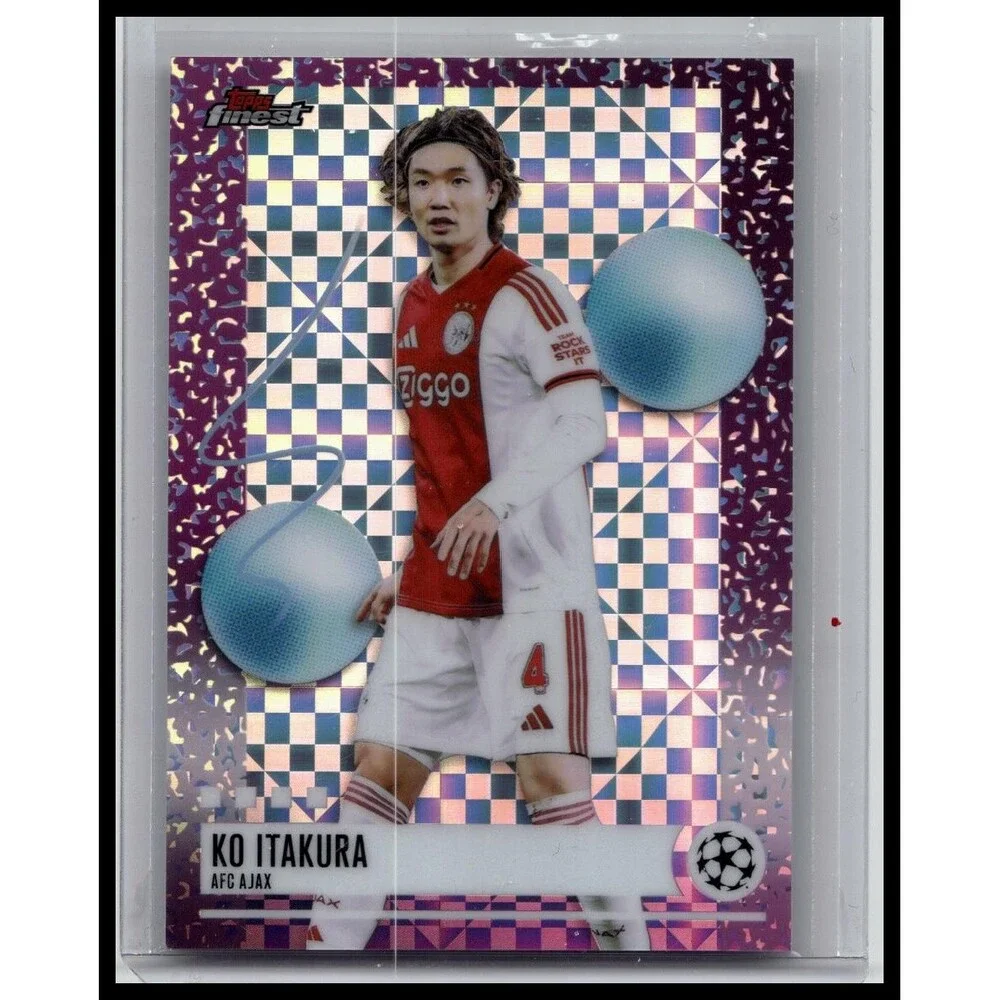 2025-26 Finest UEFA Ko Itakura Purple Checkerboard Refractor #/99 Ajax